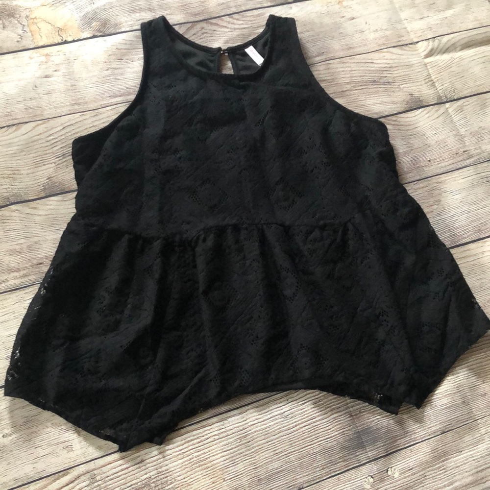 Xhilaration Black Lace Dressy Tank